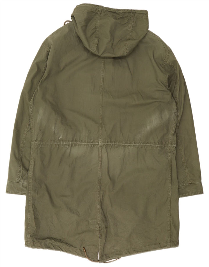 Zara Mens Hooded Parka Jacket UK 40 Large Khaki