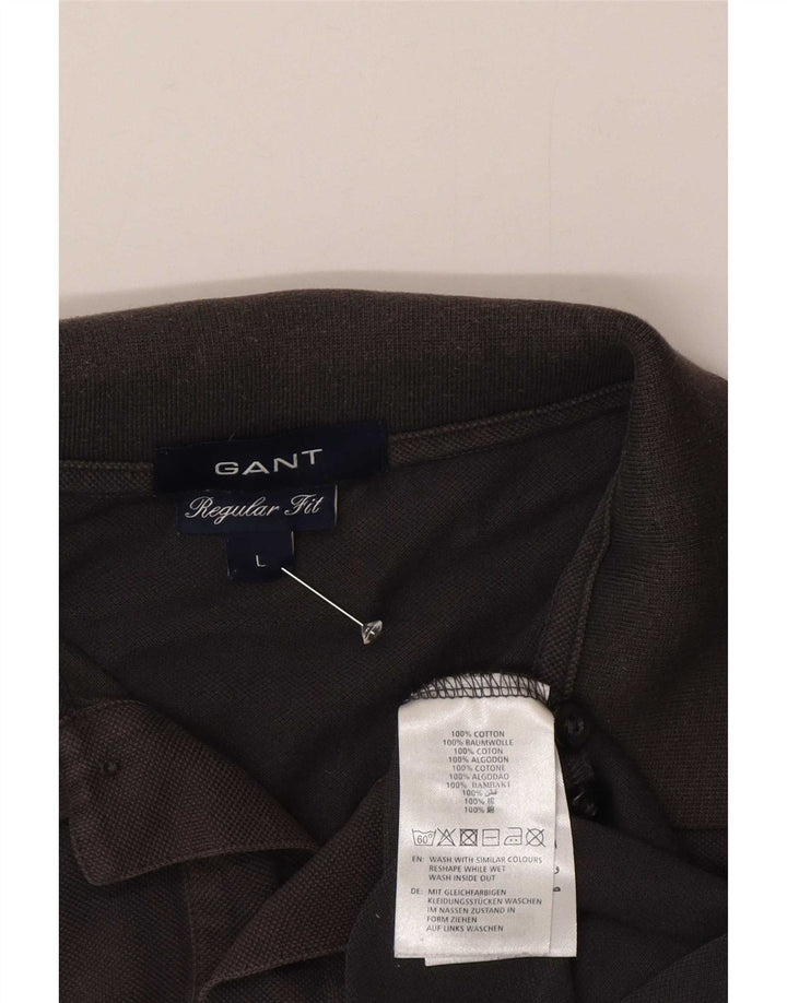 Gant Mens Regular Fit Polo Shirt Large Grey Cotton