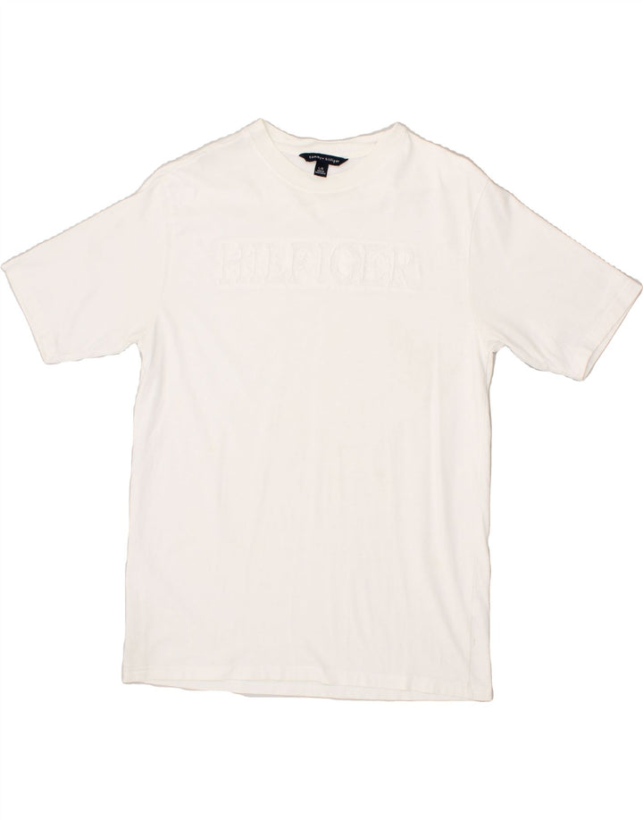 TOMMY HILFIGER Womens Graphic T-Shirt Top UK 16 Large White | Vintage Tommy Hilfiger | Thrift | Second-Hand Tommy Hilfiger | Used Clothing | Messina Hembry 
