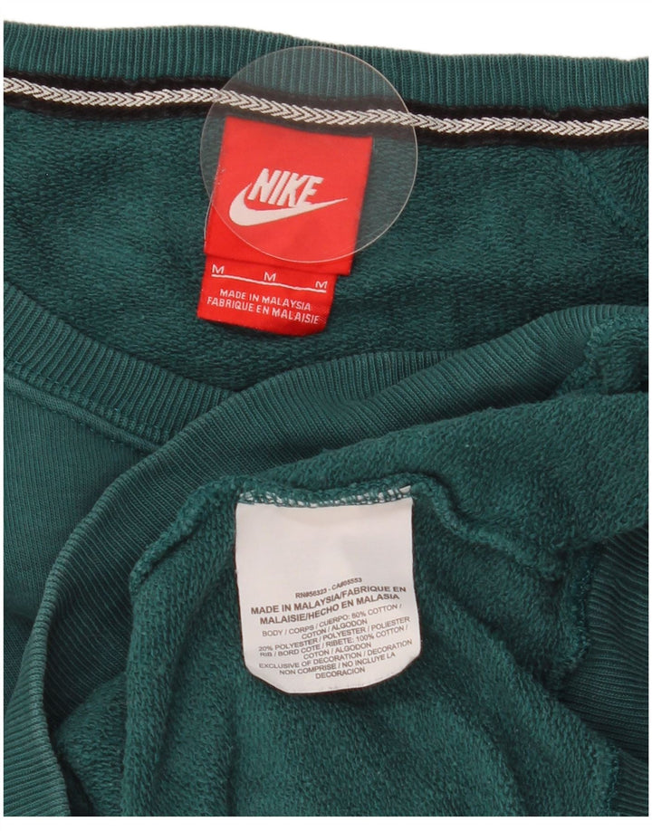 Nike Damen Grafik-Sweatshirt-Pullover UK 14 Mittelgrüne Baumwolle