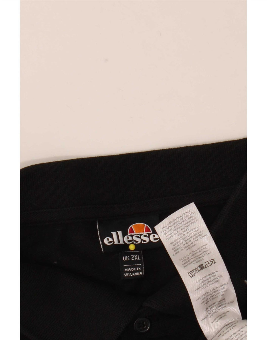 Ellesse Herren Poloshirt 2XL Schwarz Baumwolle