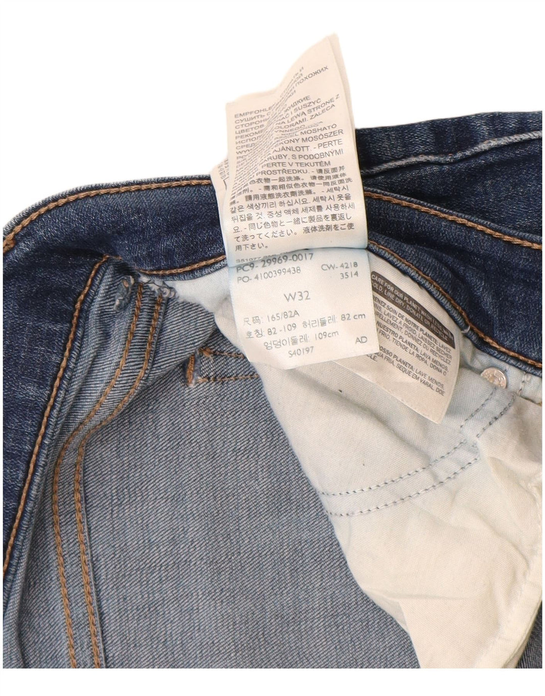 LEVI'S Bermuda-denimshorts til kvinder W32 Stor blå bomuld