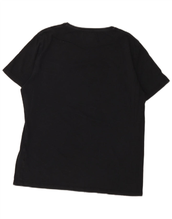 Marlboro Classics Mens Graphic T-Shirt Top Medium Navy Blue Cotton