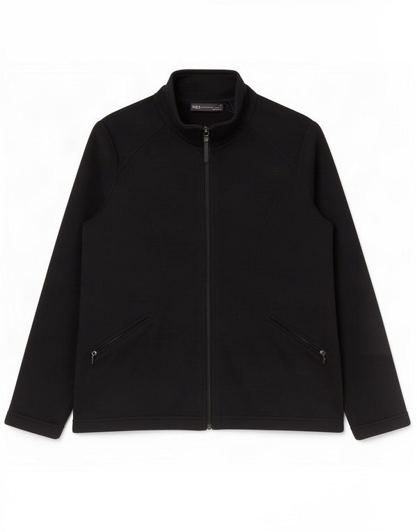 Marks & Spencer Womens Fleece Jacket UK 14 Medium Black Polyester