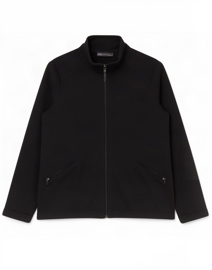 Marks & Spencer Womens Fleece Jacket UK 14 Medium Black Polyester