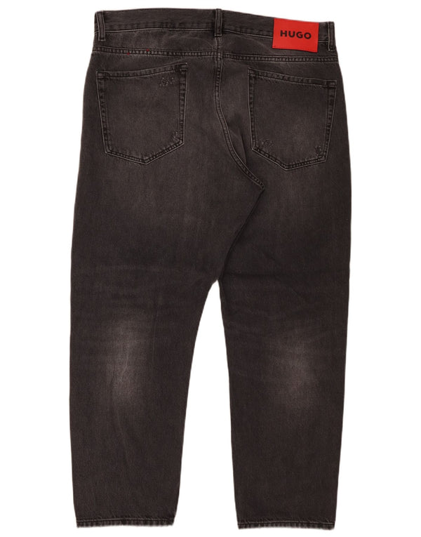 Hugo Boss Mens Distressed Straight Farmer W34 L27 szürke pamut