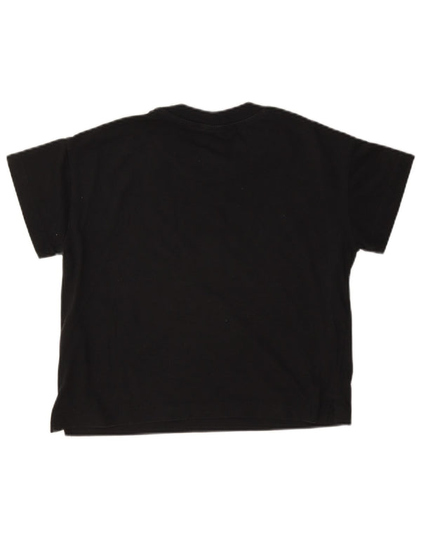 Champion Damen Crop Oversize Graphic T-Shirt Top UK 6 XS Schwarz