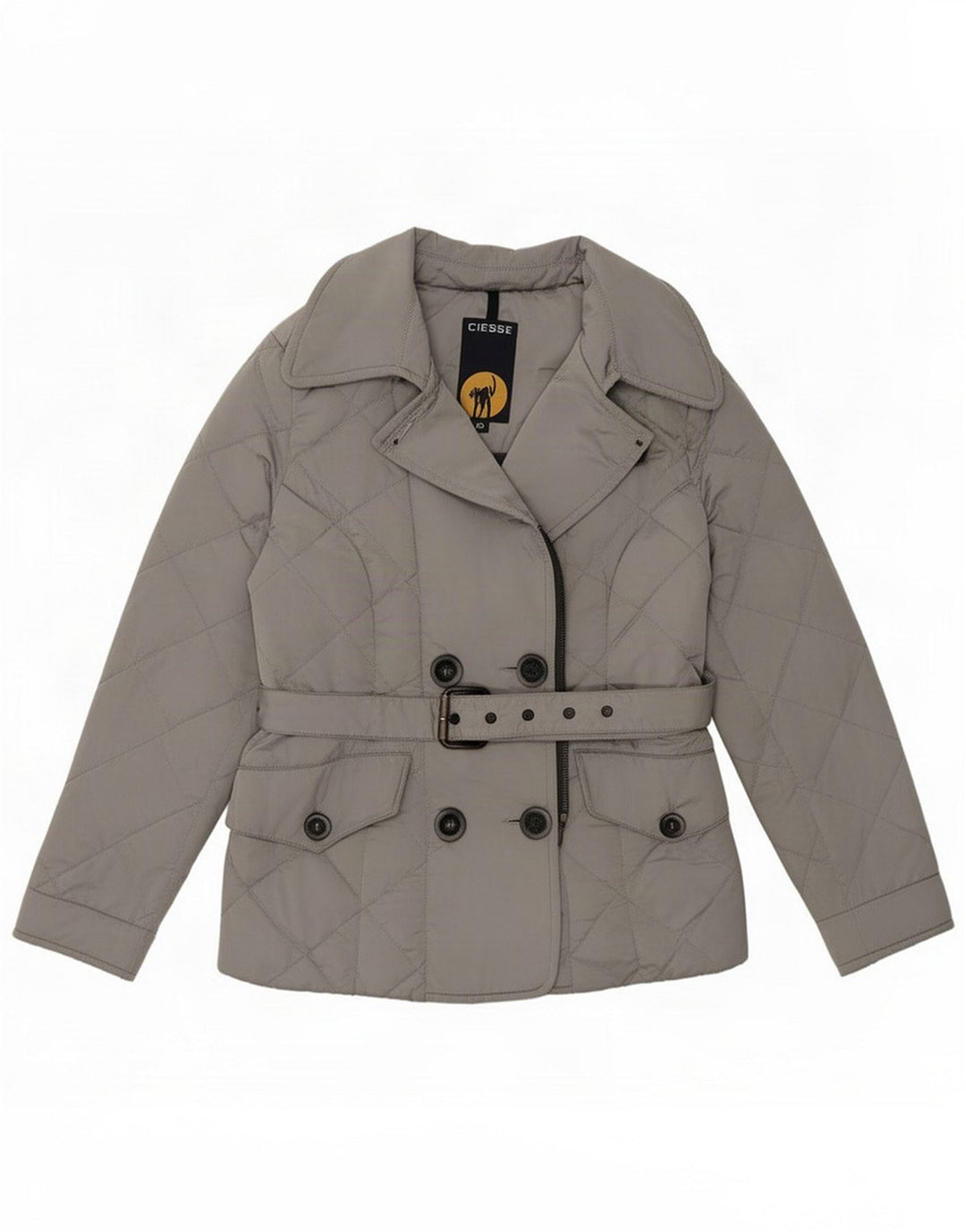 Ciesse Piumini Chaqueta acolchada con doble botonadura para mujer IT 42 Medium Silver