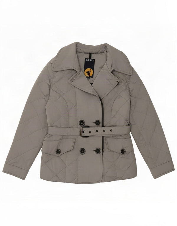 Ciesse Piumini Giacca imbottita doppiopetto donna IT 42 Medium Silver