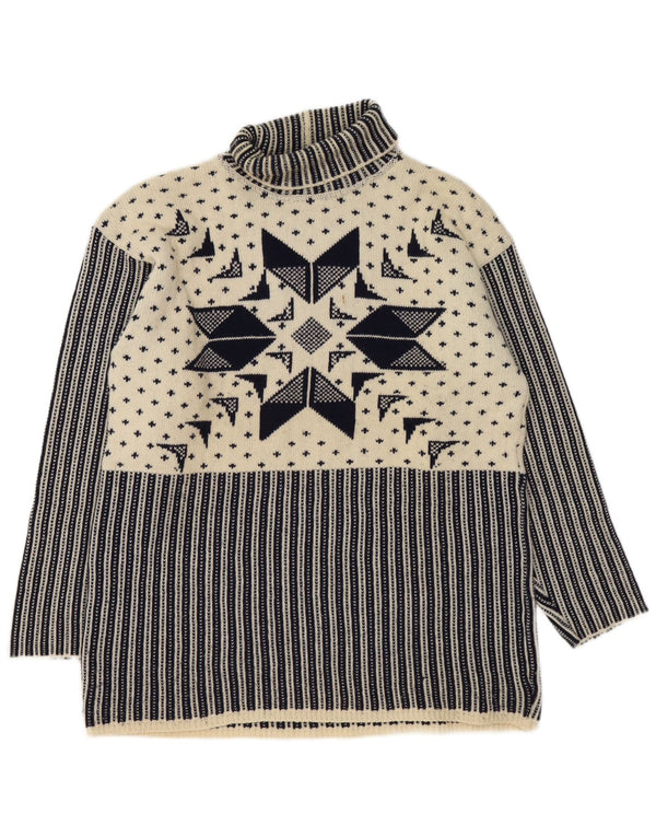 Мужской джемпер Ermenegildo Zegna с высоким воротником, большой темно-синий Fair Isle