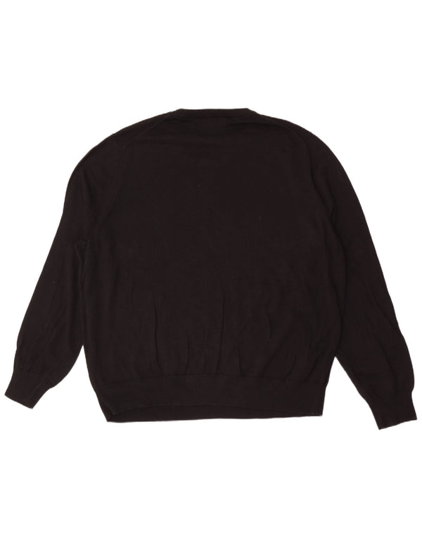 Marks & Spencer Męski sweter z okrągłym dekoltem, 3XL, czarny, bawełniany