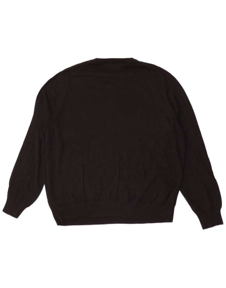 Marks & Spencer Mens Crew Neck Jumper Sweater 3XL Black Cotton