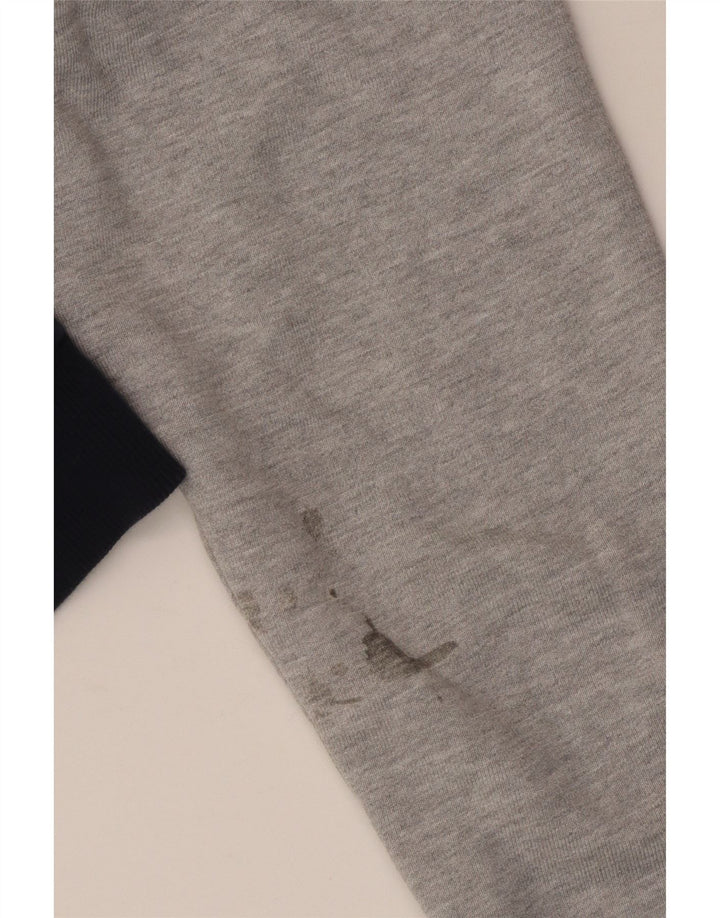 Fat Face Herre Knap Hals Hættetrøje Jumper Medium Grå Colourblock Bomuld