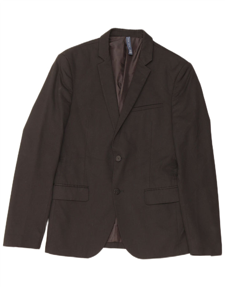 ZARA Herre 2-knaps blazerjakke EU 48 Medium Sort