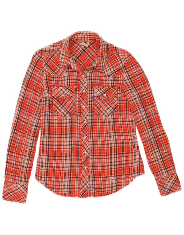 Levi's Damen-Flanellhemd, UK 6, XS, rot kariert, Baumwolle