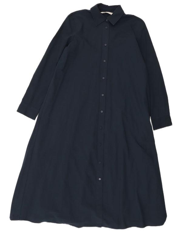 Rochie cămașă supradimensionată pentru femei Zara UK 6 XS Poliester bleumarin