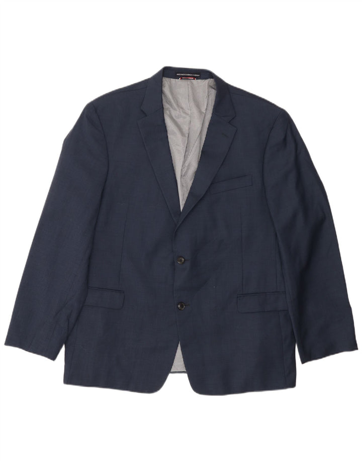 Tommy Hilfiger Mens 2 Button Blazer Jacket UK 46 3XL Navy Blue Wool
