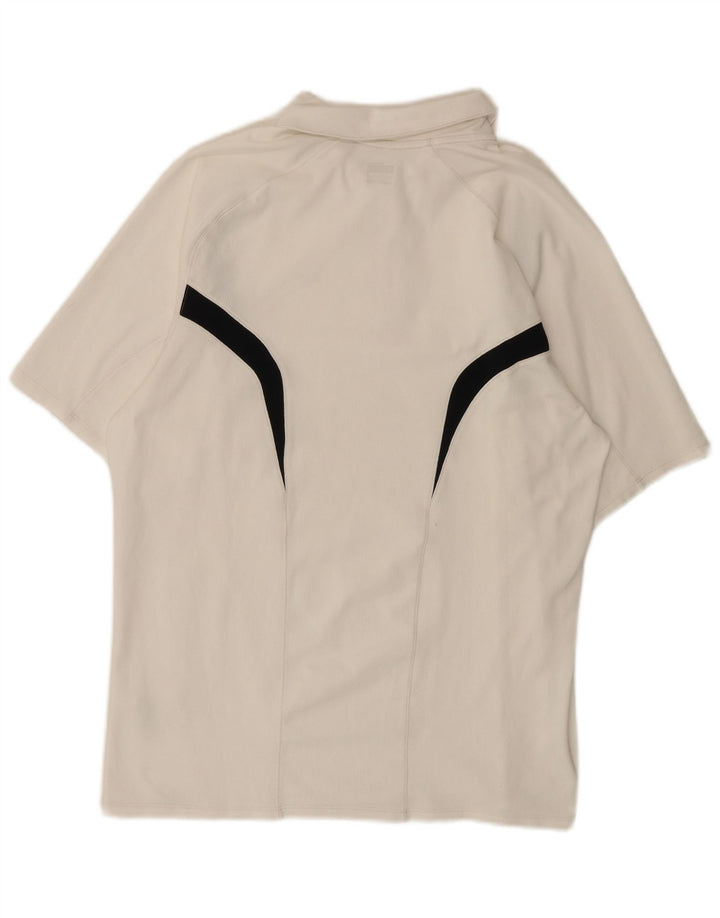 Nike Mens Polo Shirt Large White Colourblock Polyester
