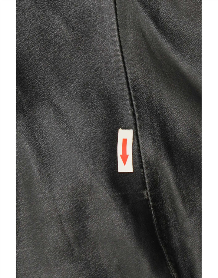 Chaqueta de cuero vintage para mujer IT 50 XL cuero negro