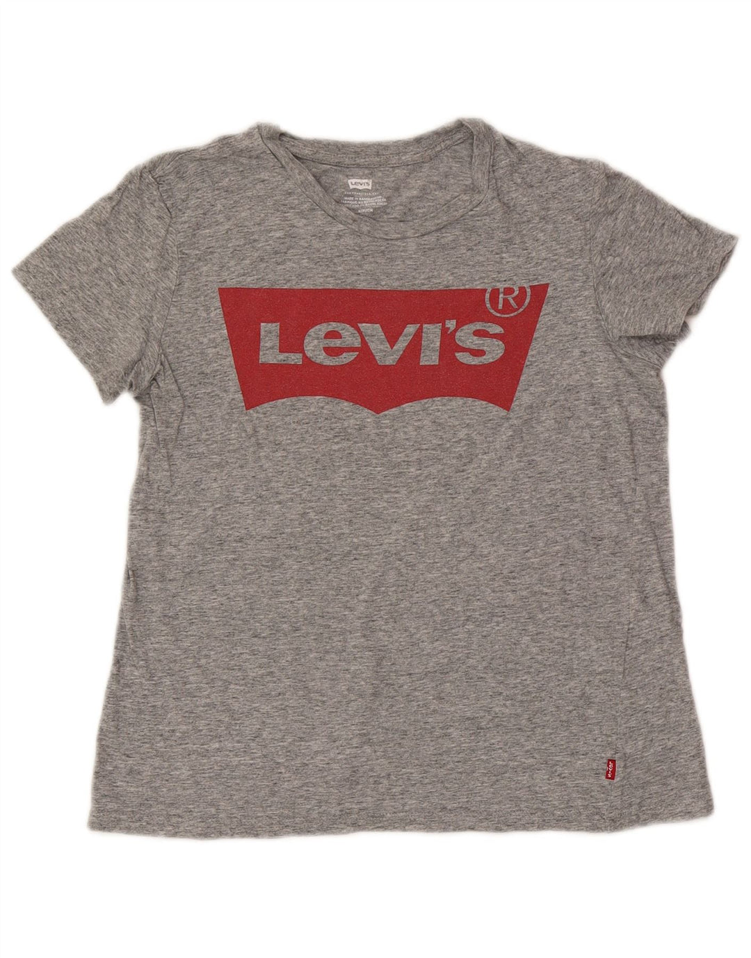 Levi's Womens Graphic T-Shirt Top UK 10 Small Grey Flecked