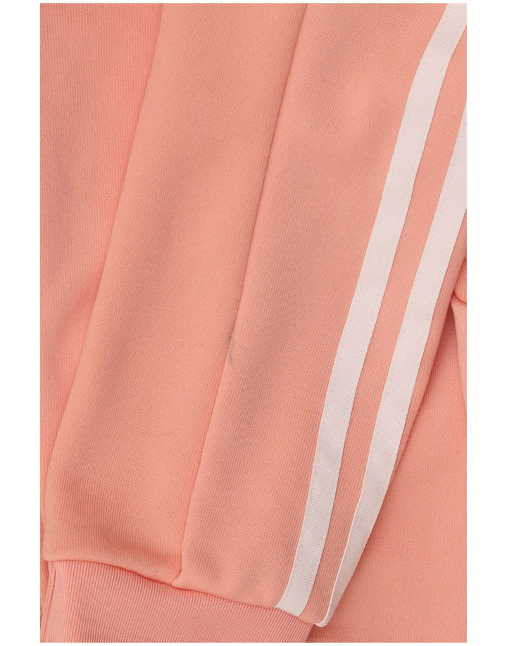 Adidas Womens Graphic Tracksuit Top Jacket UK 6 XS  Orange Polyester