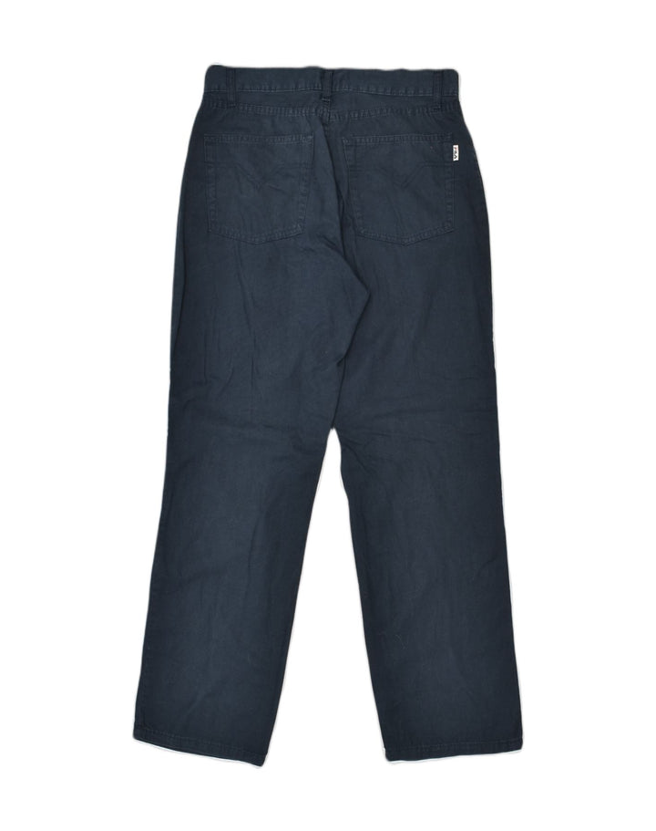 FILA Womens Straight Casual Trousers IT 48 XL W30 L30 Navy Blue Cotton | Vintage Fila | Thrift | Second-Hand Fila | Used Clothing | Messina Hembry 