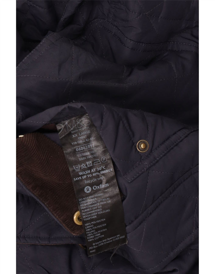 Giacca trapuntata da uomo Marks & Spencer UK 44 2XL Poliestere blu navy