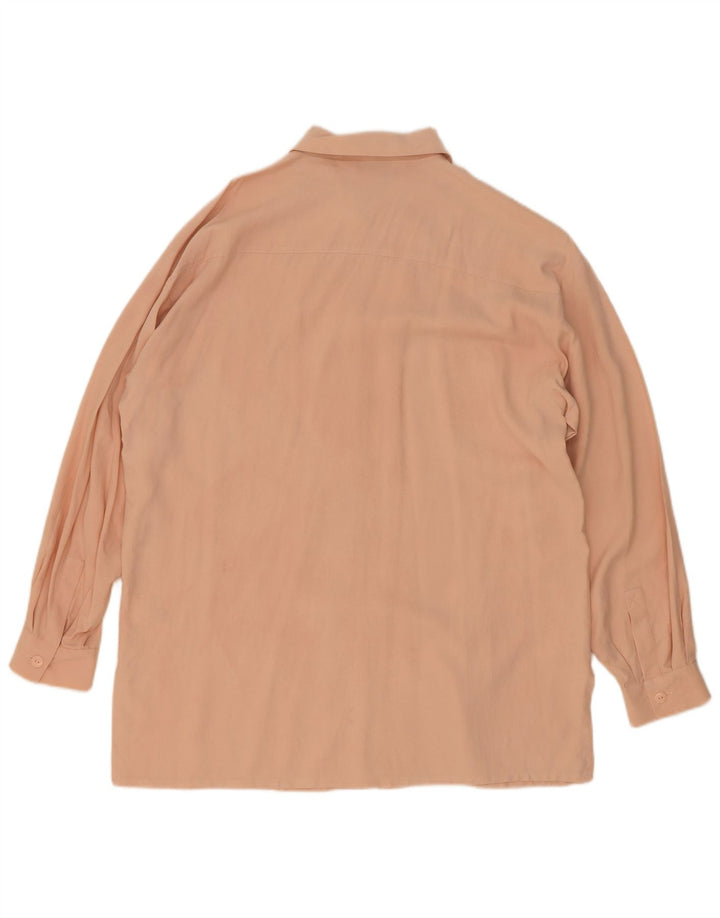 Marks & Spencer Womens St. Michael Shirt Blouse UK 14 Large Pink Silk