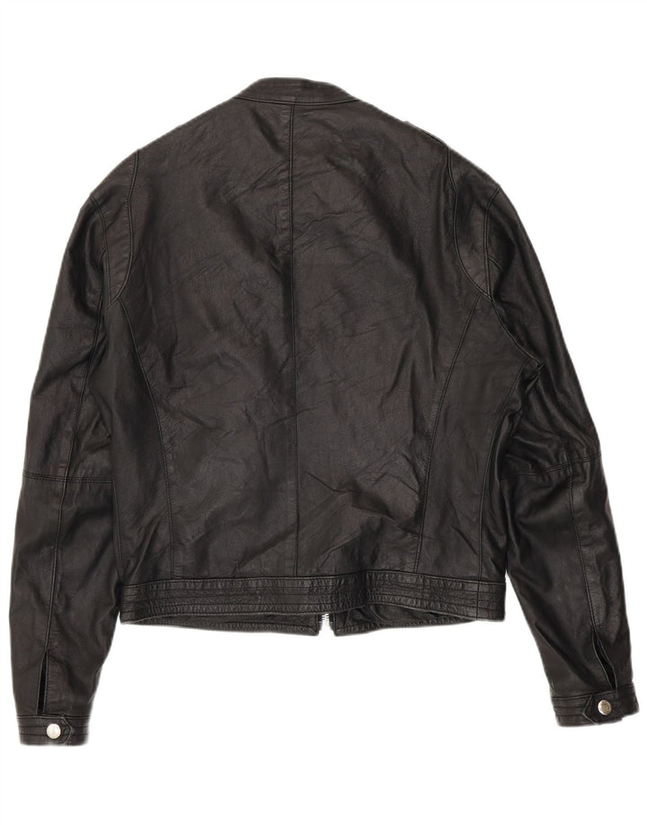 Imperial Womens Military Leather Jacket IT 48 XL Black