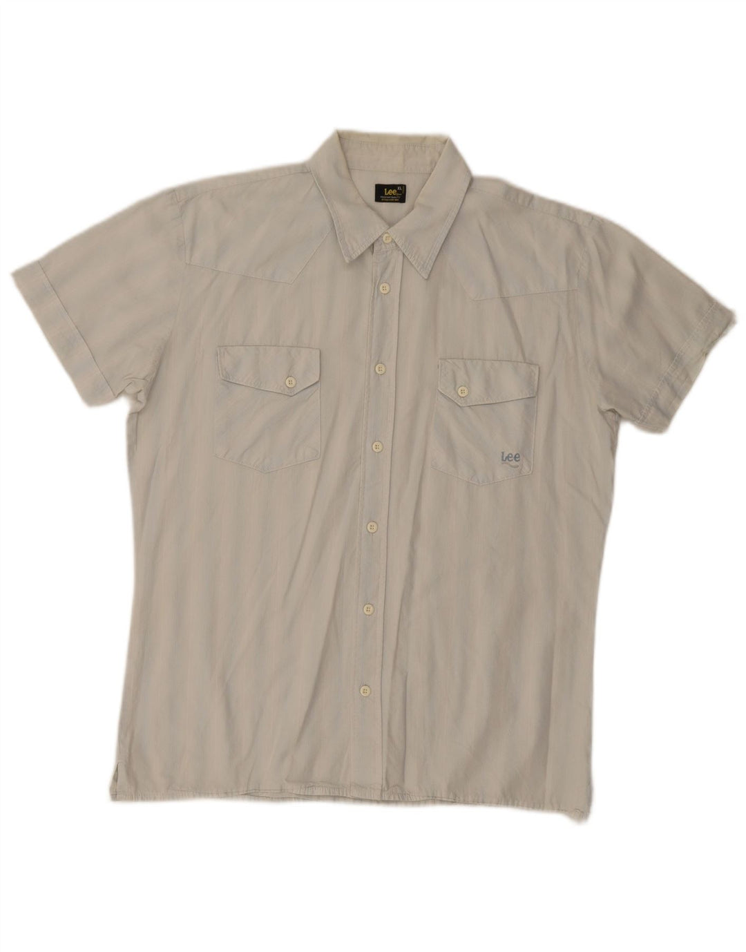 Lee Chemise à manches courtes pour homme XL Bleu rayé