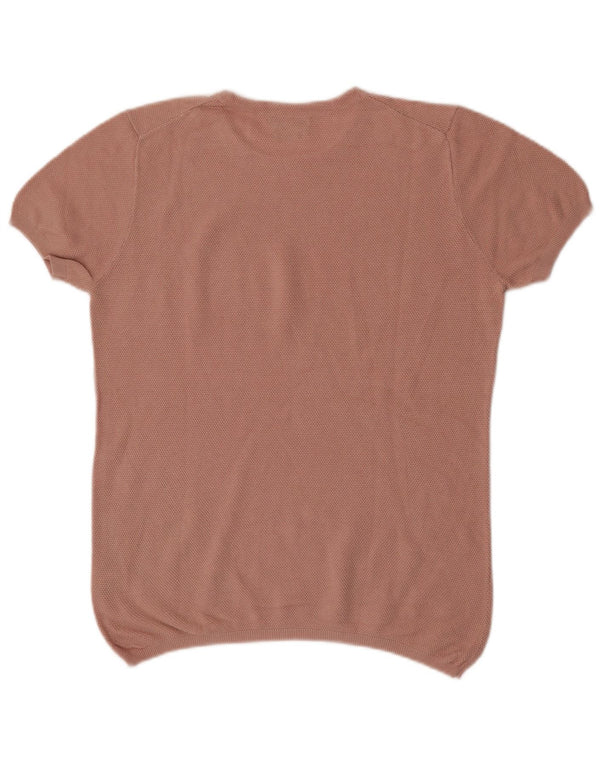Massimo Dutti Damen Bluse Top UK 16 Große rosa Baumwolle
