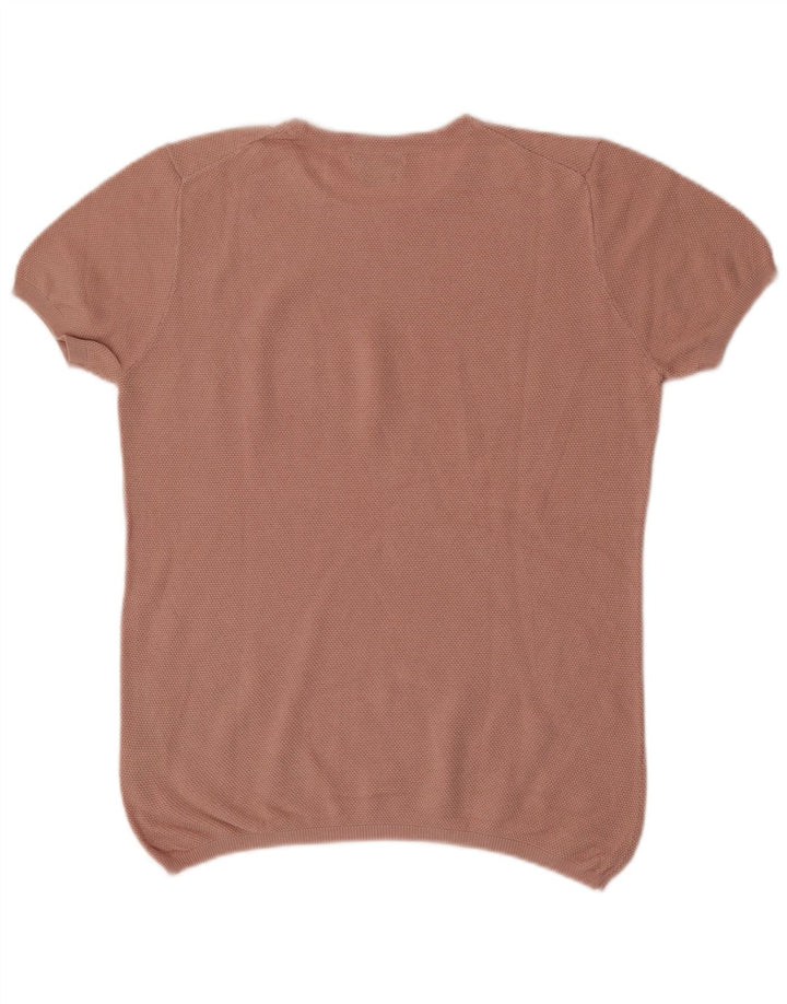 Massimo Dutti Damen Bluse Top UK 16 Große rosa Baumwolle