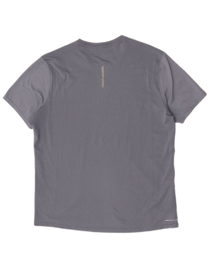 Nike T-shirt à manches courtes pour homme en polyester moucheté bleu moyen