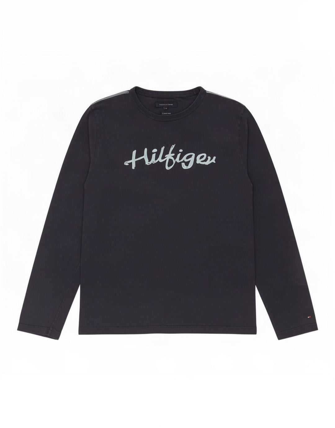 Tommy Hilfiger Mens Graphic Top Long Sleeve Medium Navy Blue Cotton