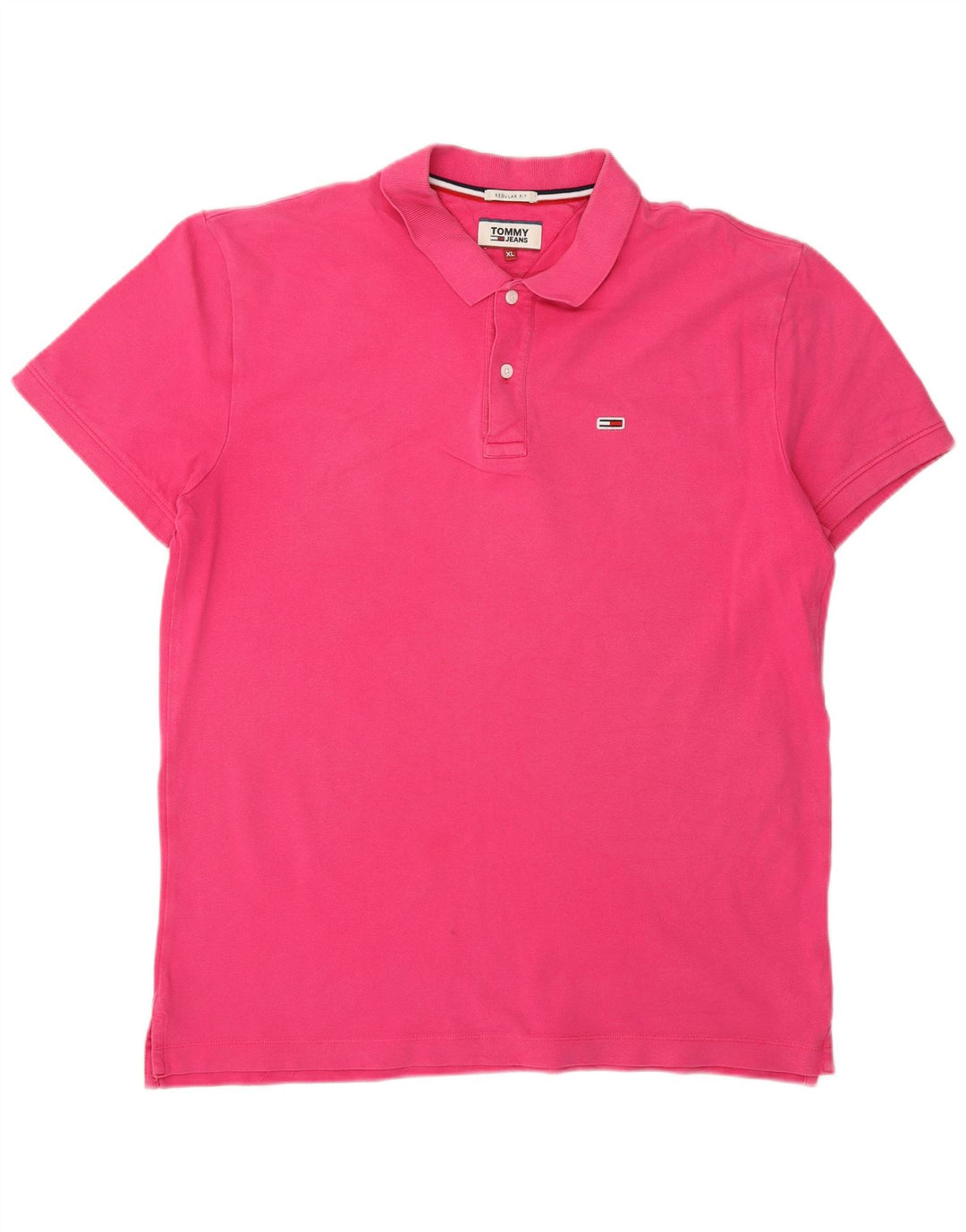 Tommy Hilfiger Mens Regular Fit Polo Shirt XL Pink