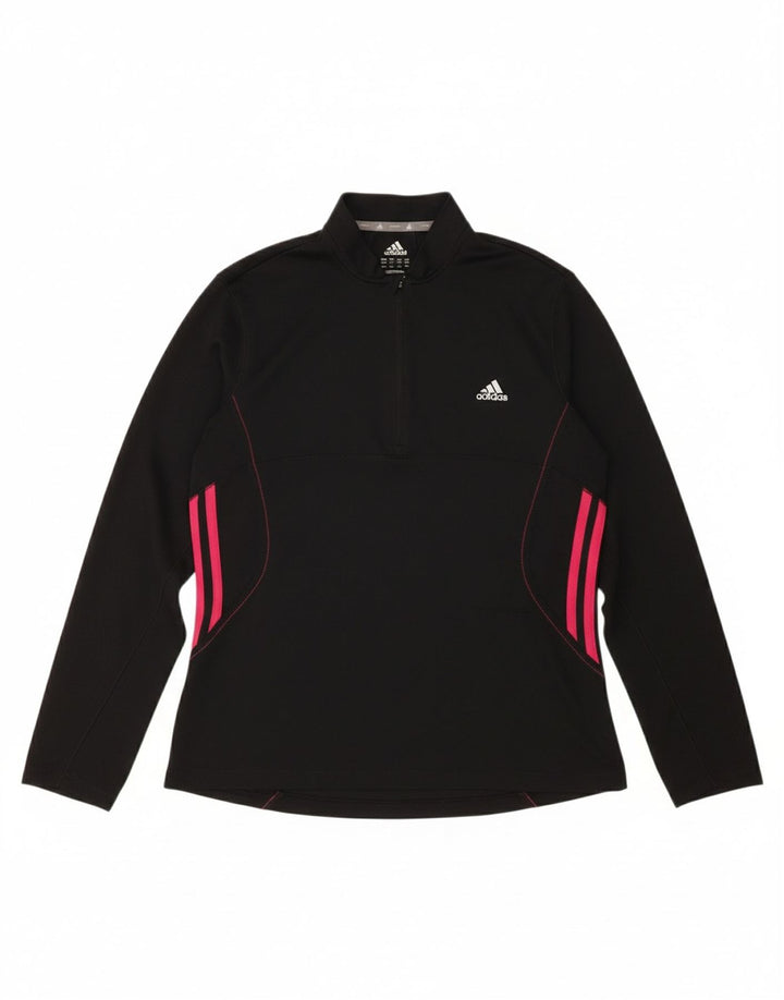 ADIDAS Womens Climalite Pullover Tracksuit Top UK 16/18 Large Black