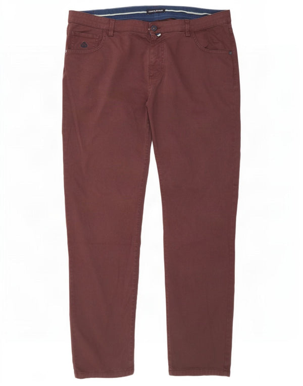 Armata Di Mare Mens Slim Casual Trousers W41 L33 Brown Cotton