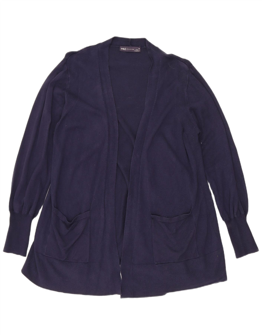 Marks & Spencer Damen Longline-Cardigan-Pullover Mittelblau