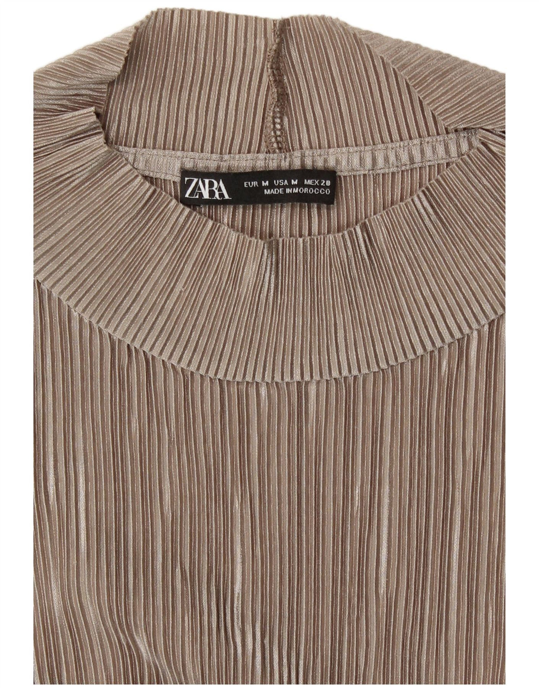 Zara Dame Bluse Top UK 14 Medium Beige
