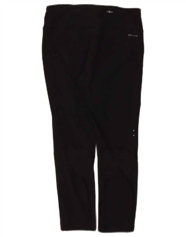 Nike Womens Dri Fit Capri Leggings UK 8 Small Black Nylon