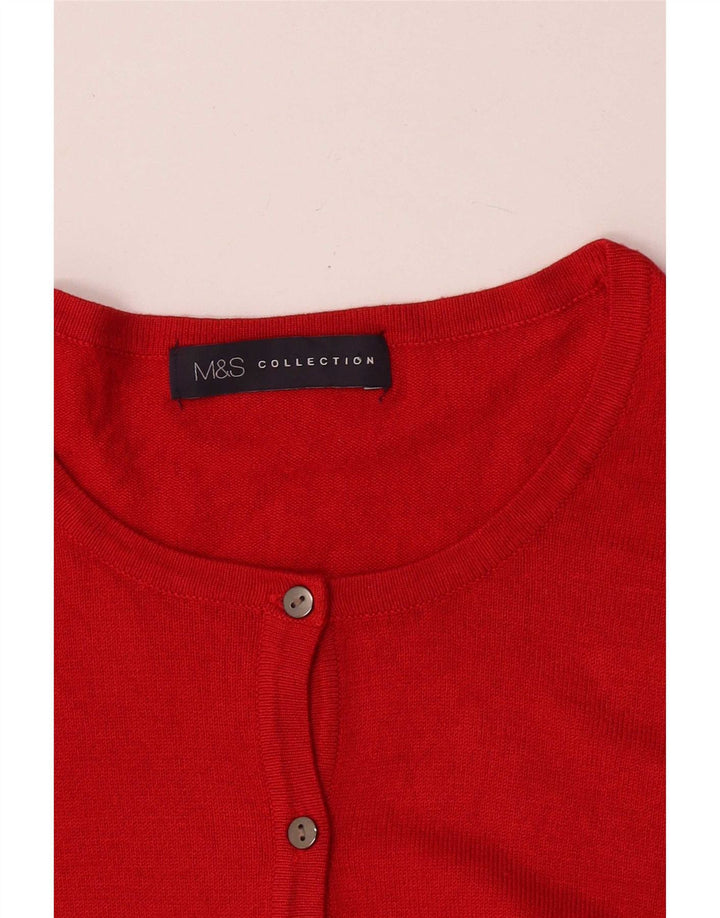 Marks & Spencer Dame Cardigan Sweater UK 14 Medium Red