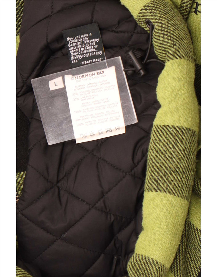 Scorpion Bay Mens Graphic Windbreaker Jacket UK 40 Large Green Gingham