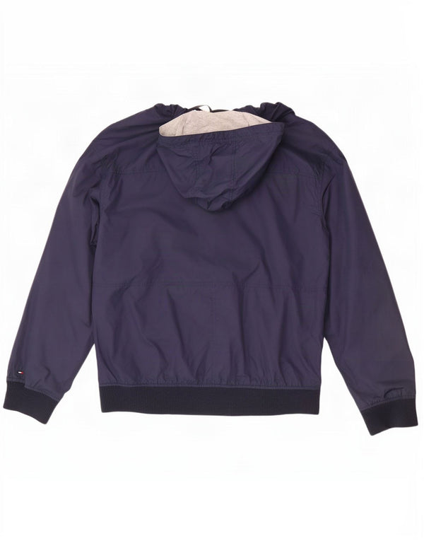 Tommy Hilfiger Ανδρική φόρμα φόρμας με γραφική κουκούλα Top Jacket Large Navy Blue