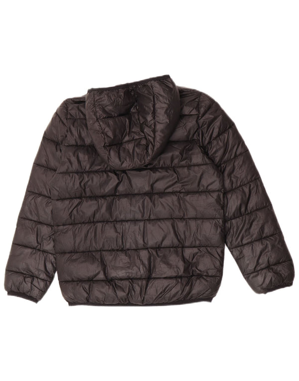 Champion Wattierte Jacke mit Kapuze für Jungen, 9–10 Jahre, Mittelschwarzes Polyester