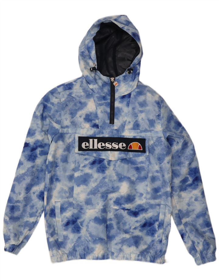 Мужской пуловер-дождевик Ellesse с капюшоном UK 36, маленький синий полиэстер тай-дай