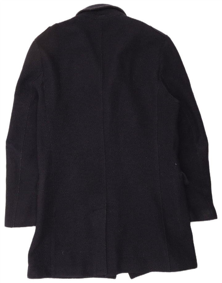 HUGO BOSS Mens Overcoat EU 50 Large Navy Blue Viscose