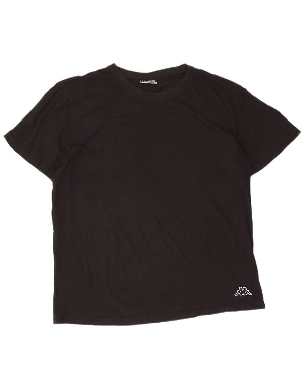 Kappa Mens T-Shirt Top 2XL Black Cotton