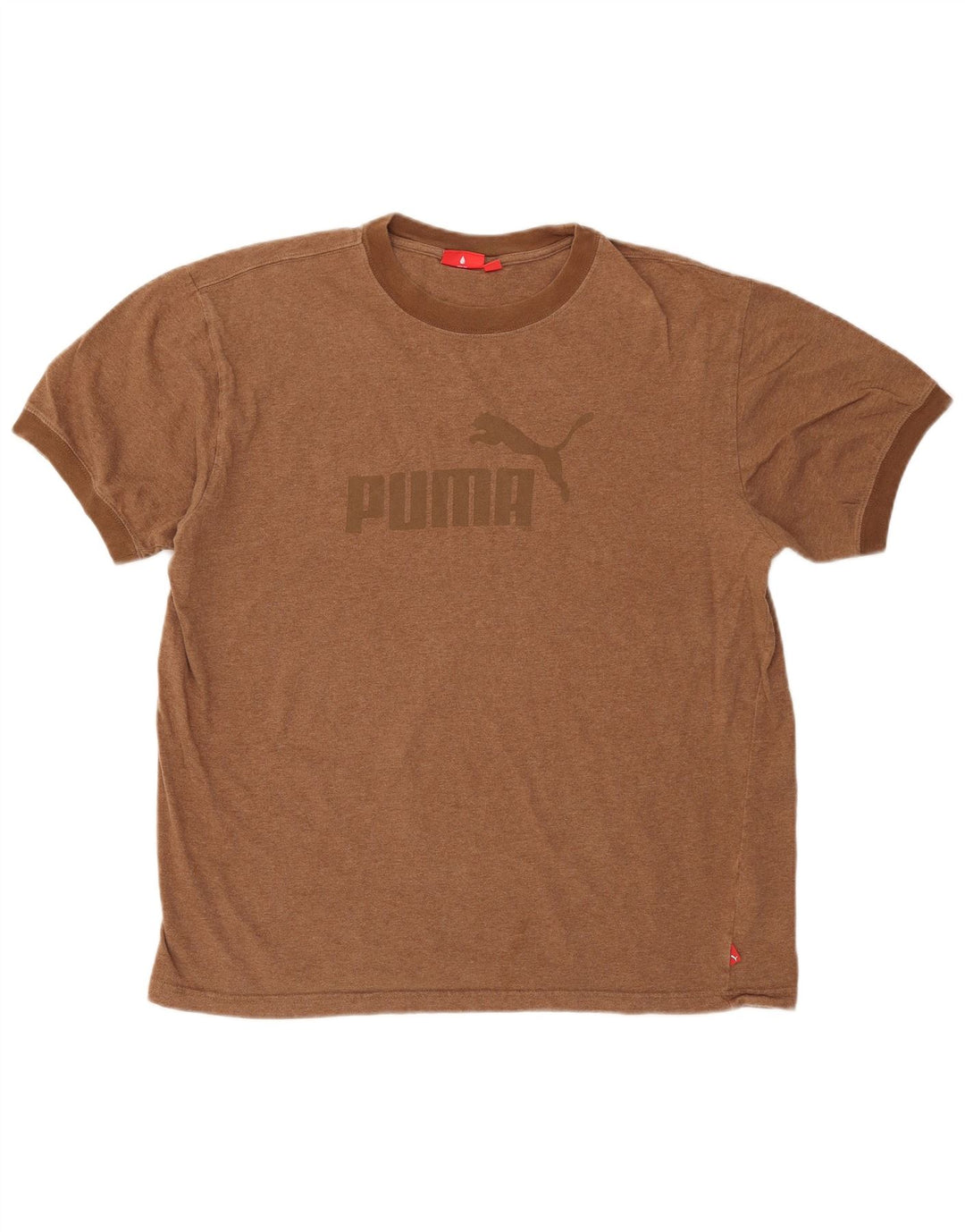 Puma Mens Regular Fit Graphic T-Shirt Top Large Brown Cotton