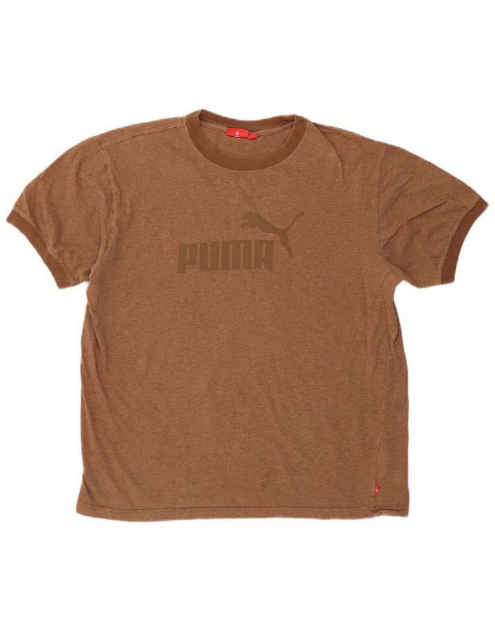 Puma Mens Regular Fit Graphic T-Shirt Top Large Brown Cotton