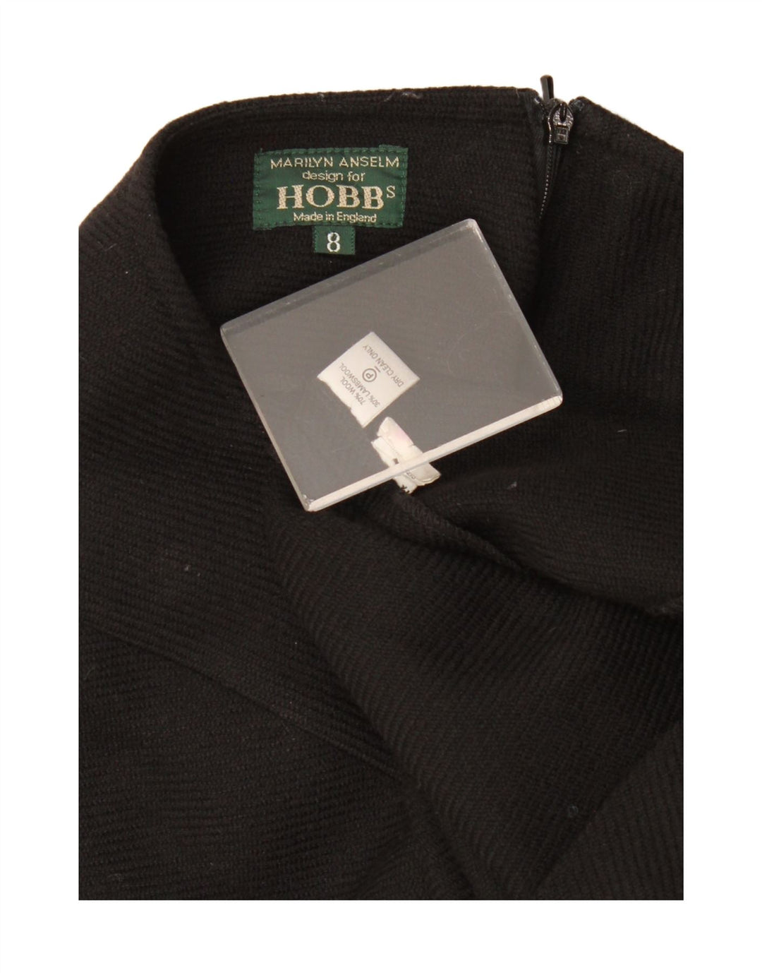 Gonna lunga da donna Hobbs UK 8 piccola W30 lana nera